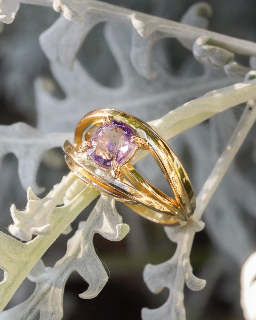 Self love ring Sylvie - Spinelle sur Or jaune 750/00